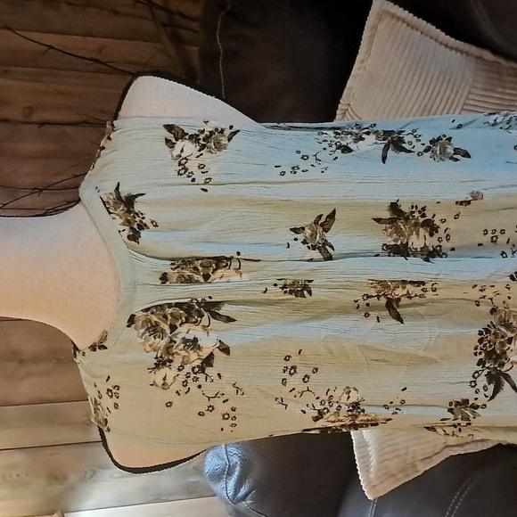 Free People Mint Tree Swing Trapeze Dress/Top with Pockets Size S/P - Picture 7 of 12